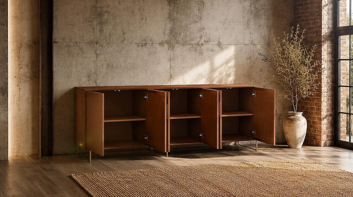 SIDEBOARD GALA Gold Holz - Goldfarben, Holz/Metall (180/85/40cm) - KAWOLA