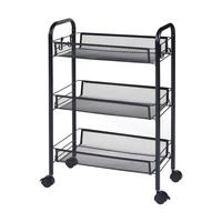 ROLLWAGEN Tromsø - Schwarz, Metall (44/63/26cm) - [en.casa]