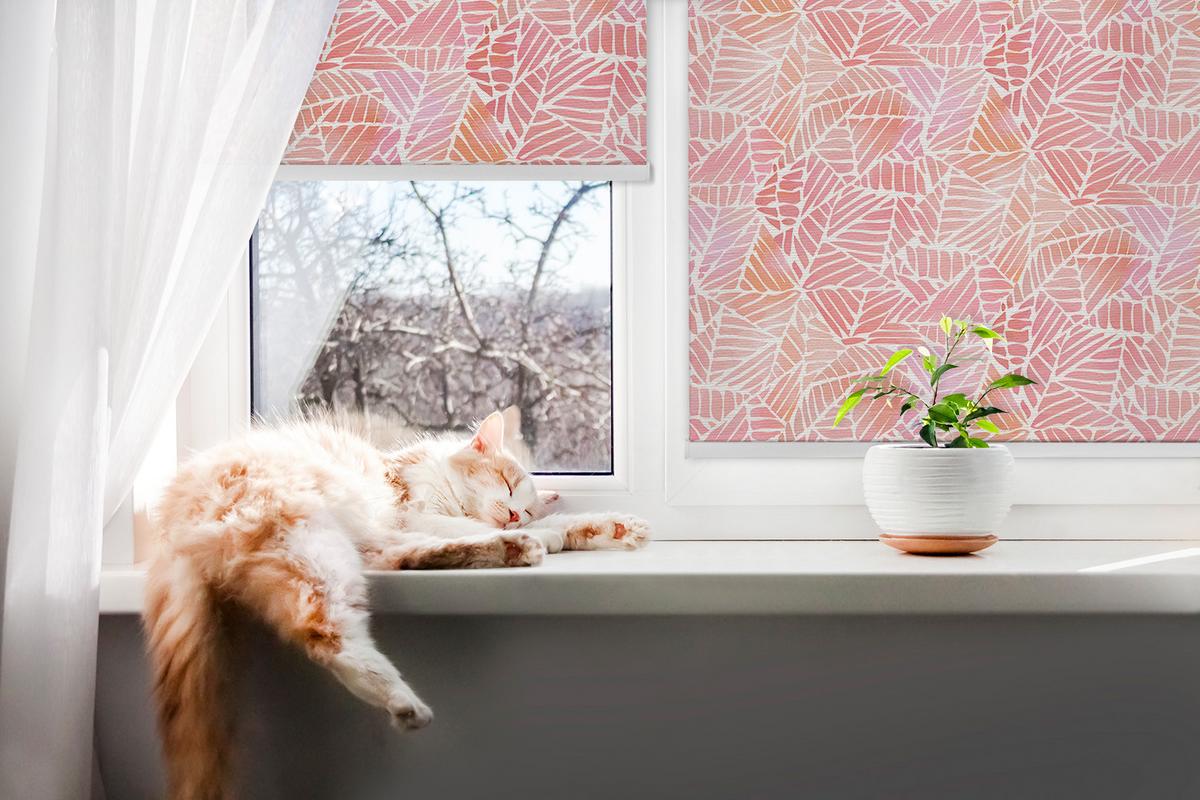 INNENROLLO - Fensterrollo - Rollo - 90x180 cm - Gestreifte Dreiecke - Orange, Kunststoff (90/180/0.5cm) - TULUP