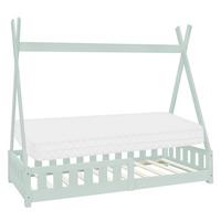 KINDERBETT Tipi mit Matratze 80x160 cm Mint - Mintgrün, Holz (80/160cm) - ML-DESIGN