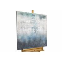 ACRYLBILD HANDGEMALT 80/80 cm - Blau/Weiß, Holz/Textil (80/80cm) - KUNSTLOFT