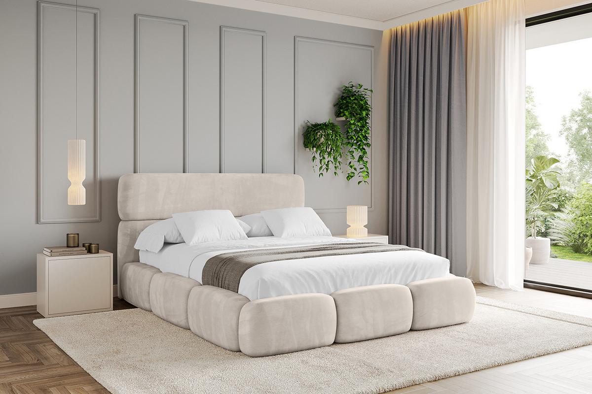 POLSTERBETT mit Bettkasten und Lattenrost, Boxbett ohne Matratze - ELVA 180x200 Beige - Beige, Holzwerkstoff/Textil (180/200cm) - ALTDECOR