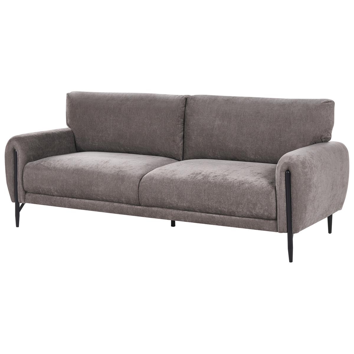 3-SITZER-SOFA Chenillegewebe Taupe Skaro - Taupe, Textil (214/87/89cm) - Beliani