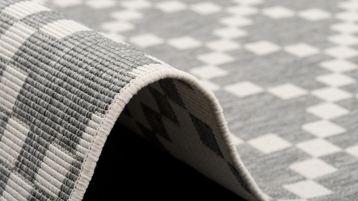 IN- UND OUTDOOR TEPPICH NEWPORT MODERN KARO - Silberfarben, Textil (120/170cm) - Pergamon