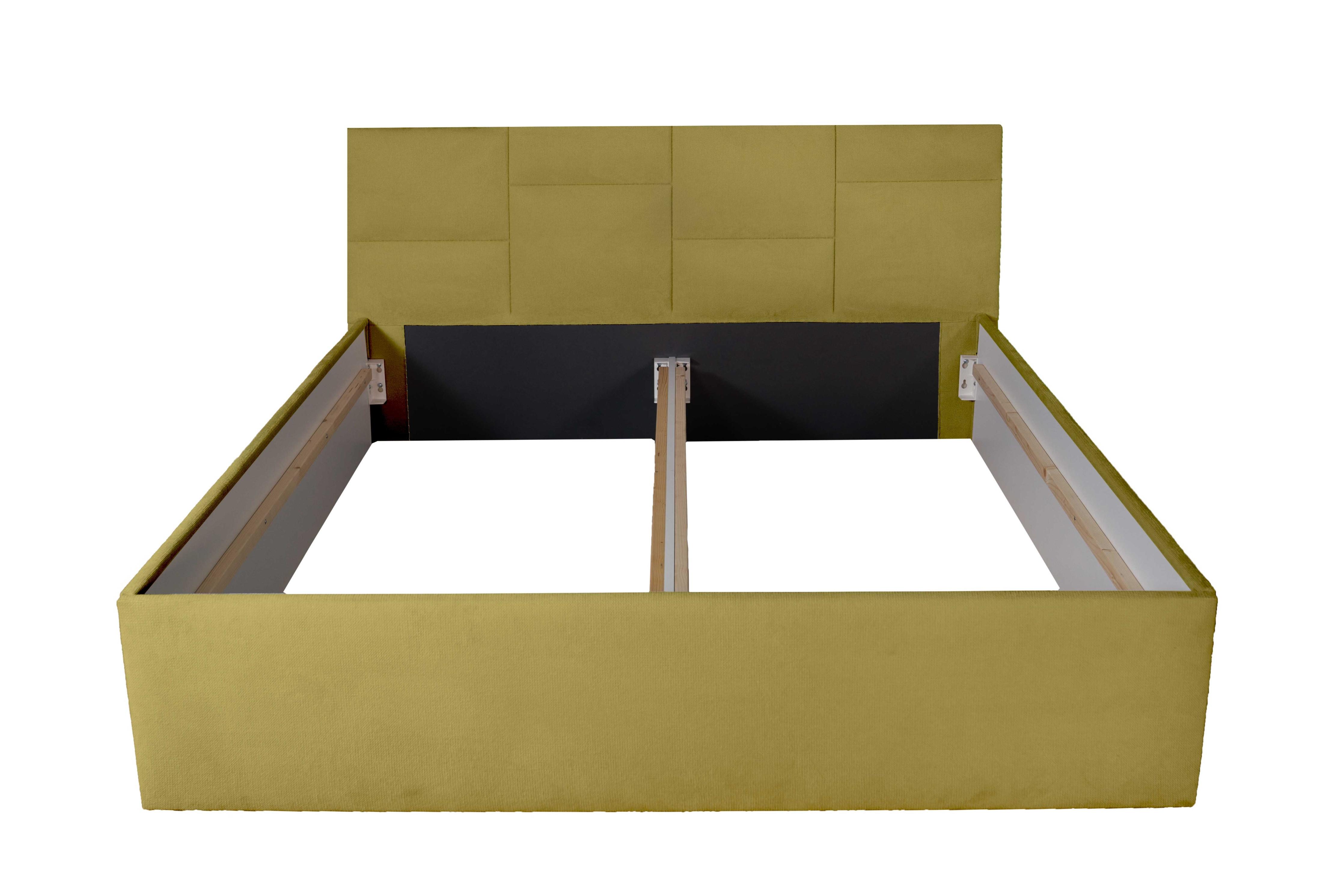 POLSTERBETT Damas Gold 180 x 200 x 40 cm Ohne Matratze und Lattenrost - Goldfarben, Holz (180/200cm) - Halmon Schlafkomfort Betten 