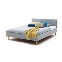 POLSTERBETT LEO Blau Webstoff - Blau, Textil (140/200cm) - KAWOLA