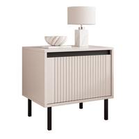 NACHTSCHRANK LIRA 50/40/42 cm Sandbeige - Beige/Schwarz, Holzwerkstoff/Metall (50/42/40cm) - Idohome