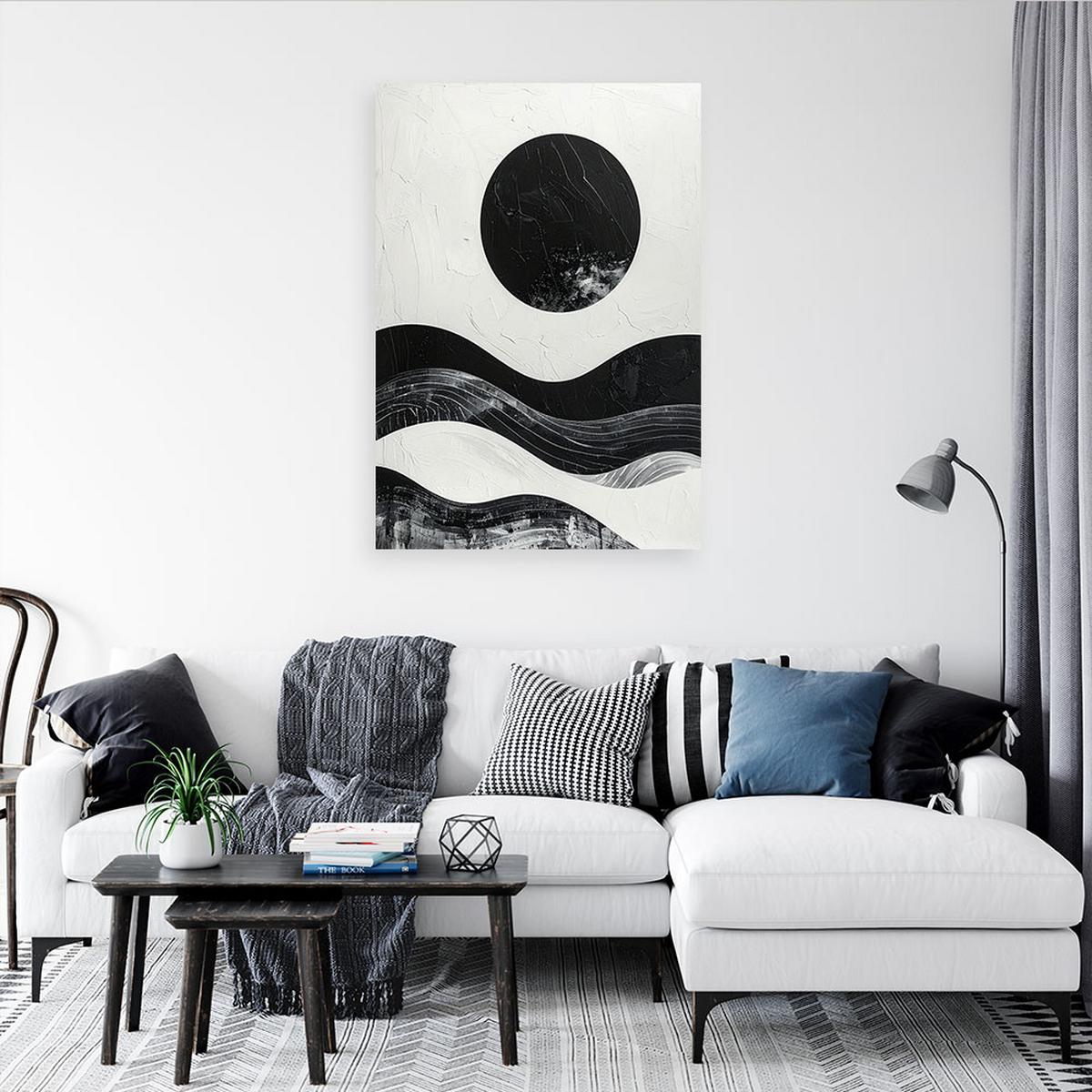 LEINWANDBILD Abstraktion 80x120cm - Schwarz, Textil (80/120cm) - Feeby