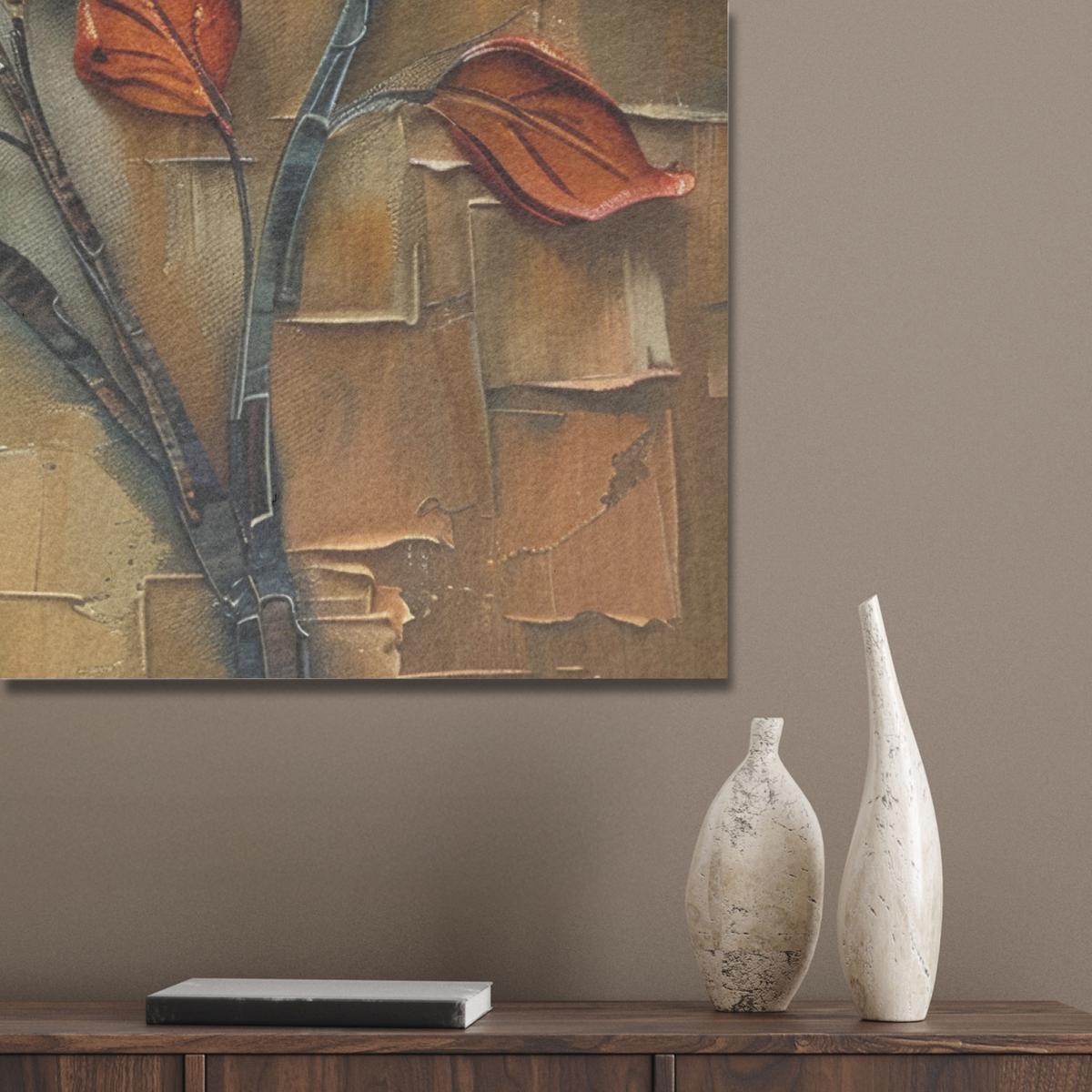 AKUSTIKBILD Baum - Abstrakt - Natur - Kunst Akustikpaneele 90x90 cm - Goldfarben, Kunststoff (90/90/0.9cm) - MuchoWow