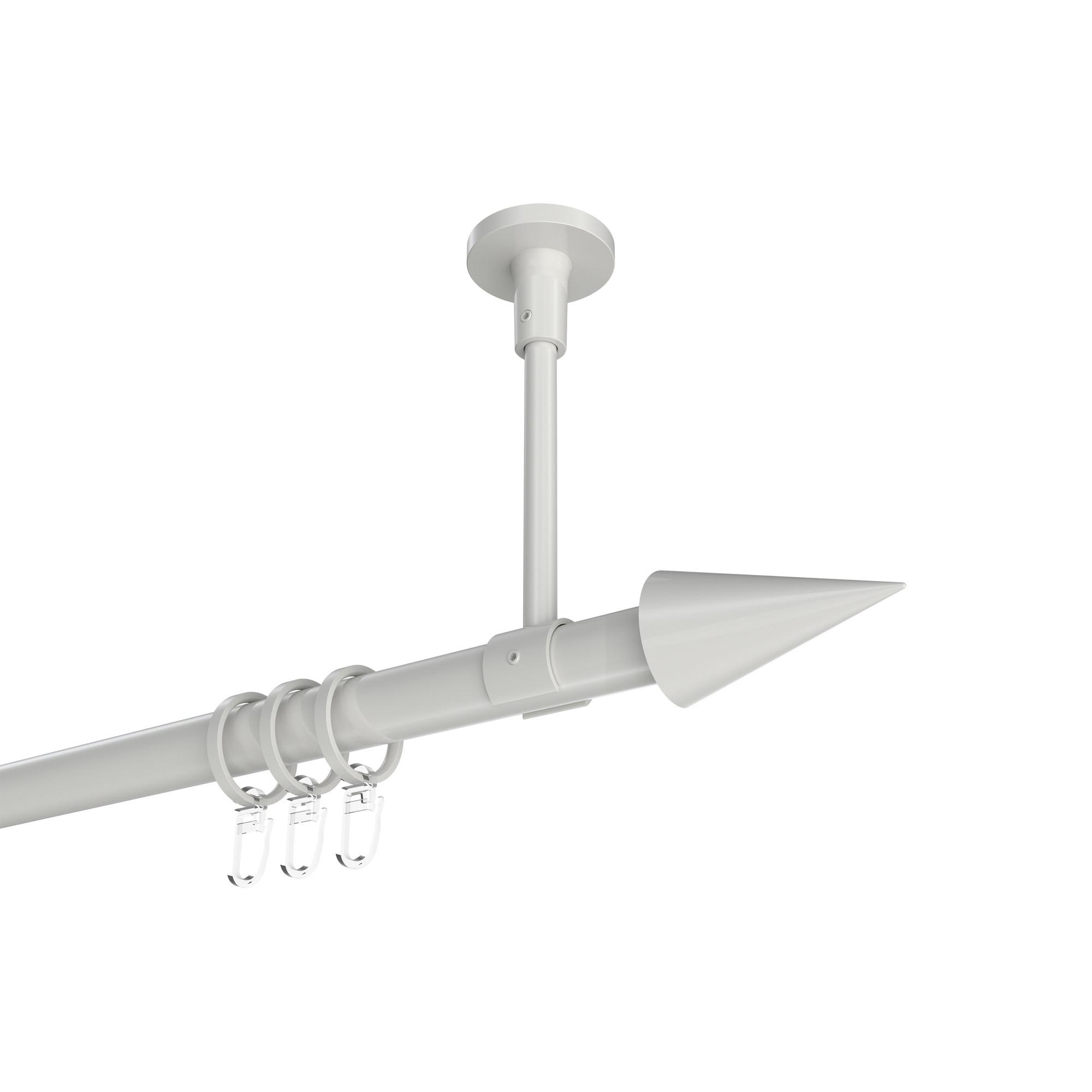 GARDINENSTANGE Sonette Savio 200 cm, 1-läufig, 20 mm Ø Weiß - Weiß, Metall (200cm) - INTERDECO