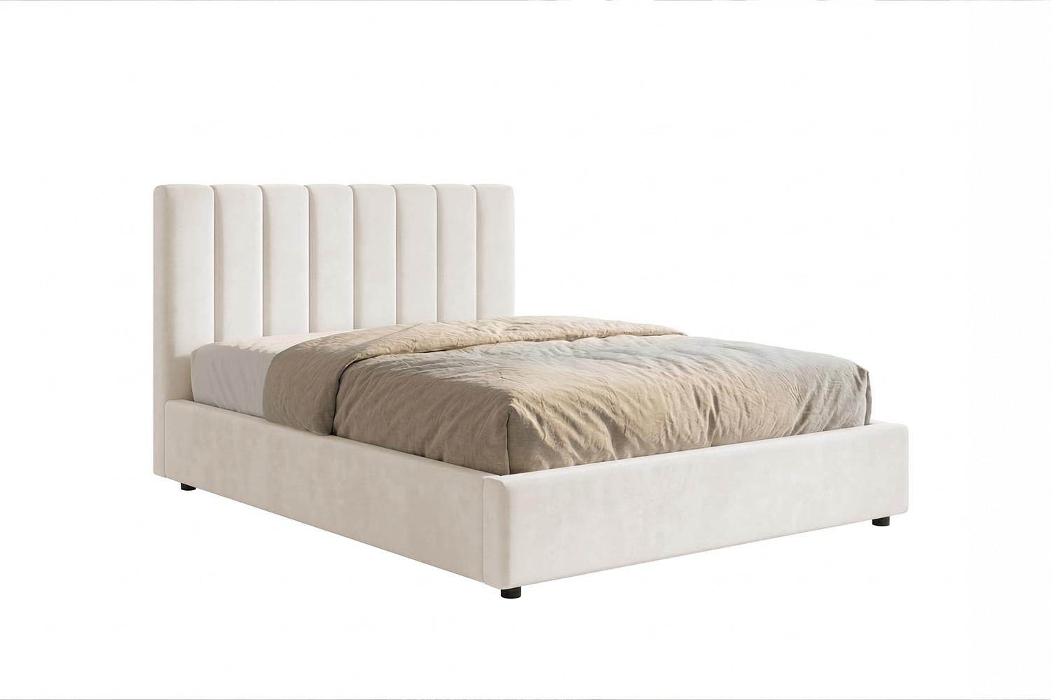 POLSTERBETT CATTURA Cremeweiß Velvet - Creme/Weiß, Textil (140/200cm) - KAWOLA