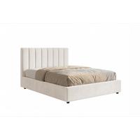 POLSTERBETT CATTURA Cremeweiß Velvet - Creme/Weiß, Textil (140/200cm) - KAWOLA