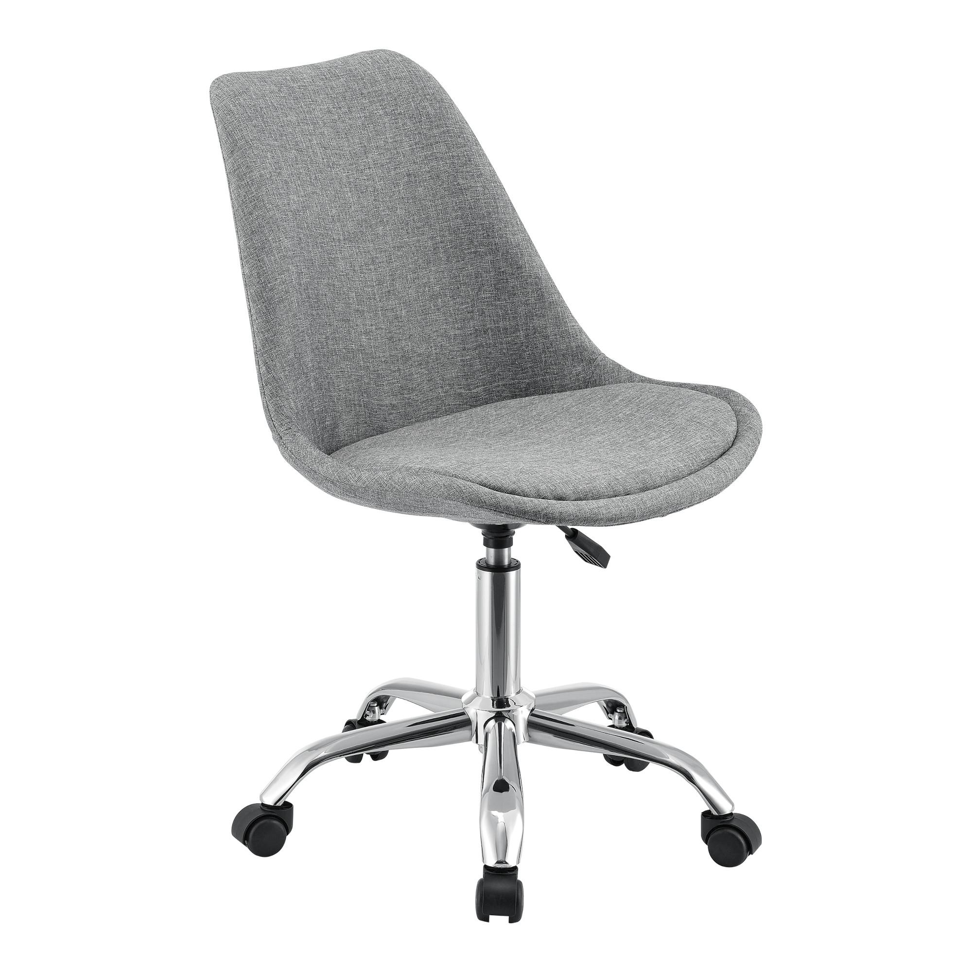 DREHSTUHL Atherton - Chromfarben/Hellgrau, Kunststoff/Textil (48/93/55cm) - [en.casa]