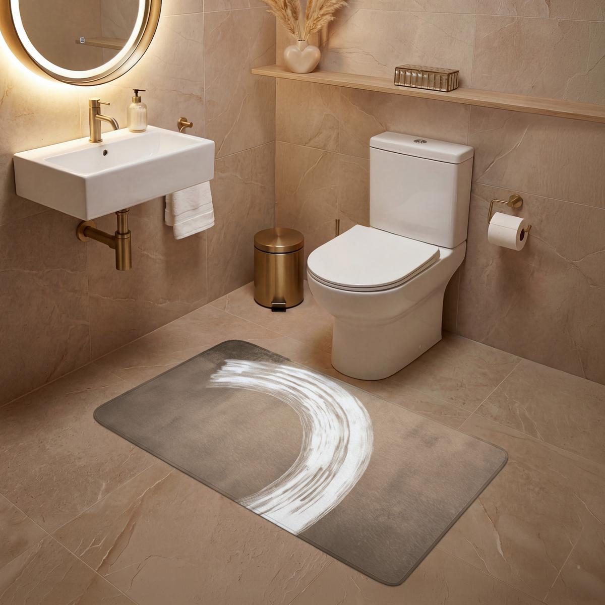 WC-VORLEGER Farbe - Braun - Japandi WC Teppich 120x60 cm - Mokka, Textil (120/1cm) - OnlyWow
