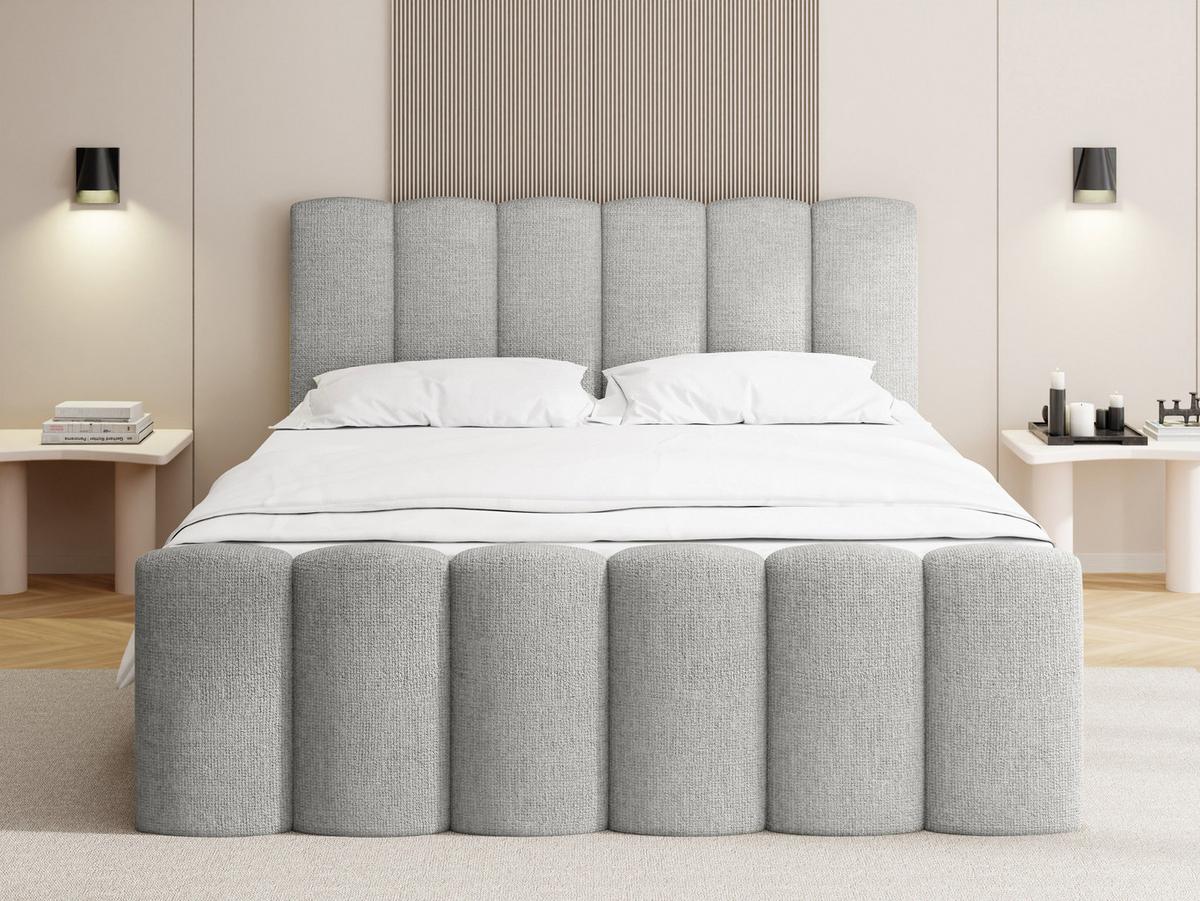 BOXBETT Serenity mit Bettkasten, Grau Chenille 120x200 cm – inkl. H4 Taschenfederkern Matratze & Foam Topper - Schwarz/Grau, Holz/Holzwerkstoff (120/200cm) - WFL GROUP