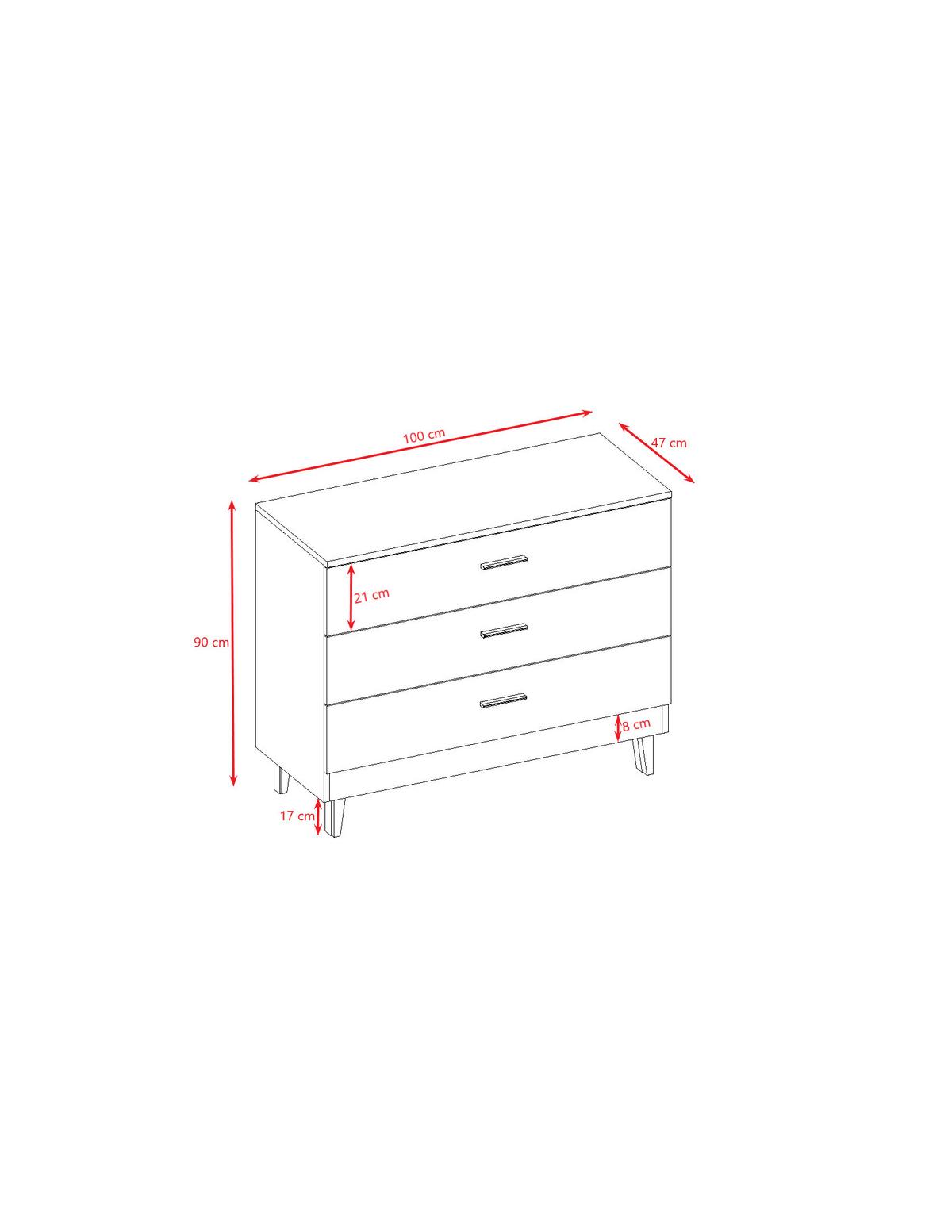 KOMMODE KUBI Grau Grau 100/90/47 - Grau, Holzwerkstoff (100/90/47cm) - RAUMHIRSCH FURNITURE