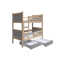 ETAGENBETT MIA mit Bettkasten 80x160 cm Kieferfarben - Kieferfarben/Grau, Holz (80/160cm) - MASSENO