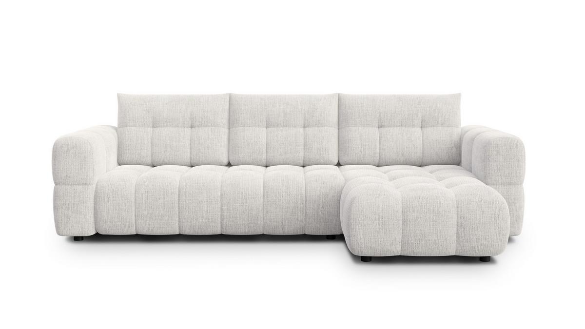 ECKSOFA CLOUDI 4-Sitzer rechts, creme - Creme/Schwarz, Holz/Textil (294/160cm) - Wozimo