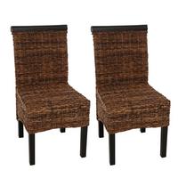 ESSZIMMERSTUHL Braun 2er-Set - Dunkelbraun/Braun, Holz (47/93/43cm) - MCW