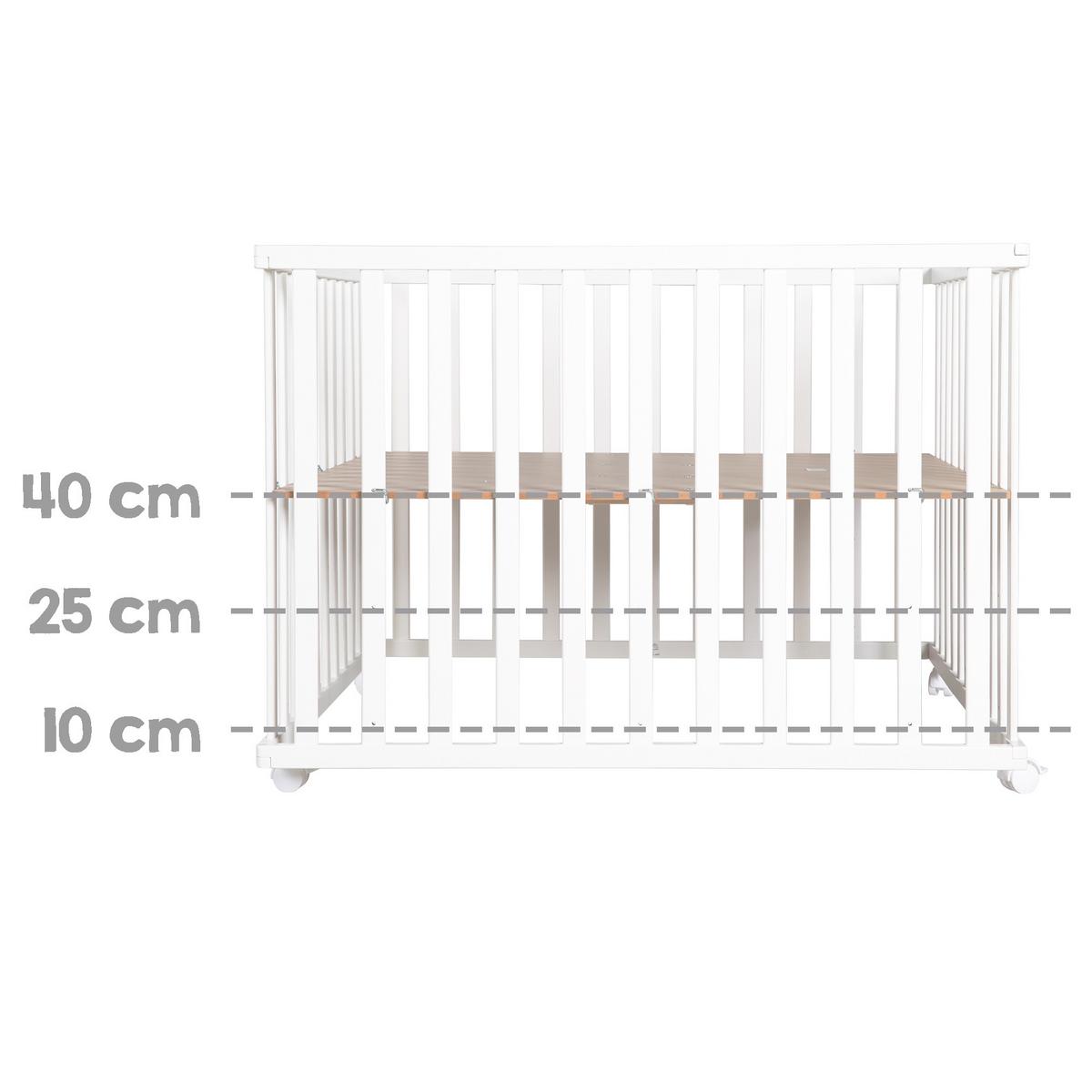 LAUFGITTER 100x100 Little Stars - Weiß, Holzwerkstoff (94.5/72/94.5cm) - Roba