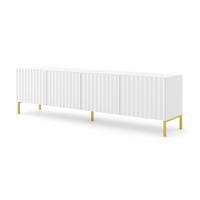 TV LOWBOARD Weiß, Gold 200/56/42 - Weiß, Holzwerkstoff (200/56/42cm) - RAUMHIRSCH FURNITURE