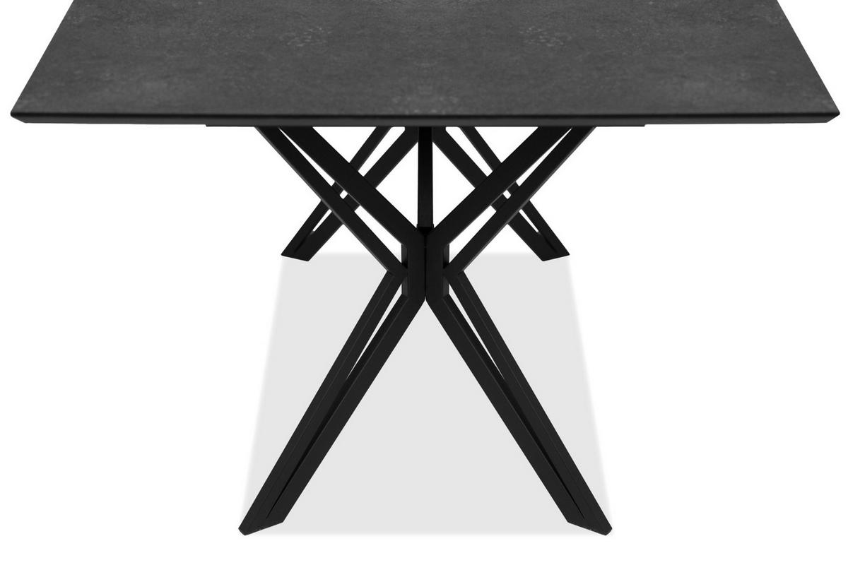ESSTISCH Stein grau dunkel 160/200 cm, Küchentisch ausziehbar - Dunkelgrau/Schwarz, Holzwerkstoff/Metall (90/160/74cm) - Furn.Design