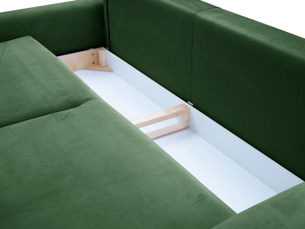 BETTSOFA FILO Grün Velours-Stoff mit Schlaffunktion - Grün, Holz (244/92/102cm) - MASSENO