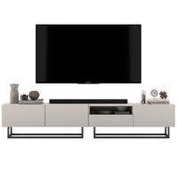TV-LOWBOARD 2-er Set Enjoy Kaschmir Matt Schublade mit Metallrahmen 120 cm - Kaschmir/Schwarz, Holzwerkstoff/Metall (240/46/35cm) - Meble Lindner