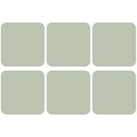 GLASUNTERSETZER 6er-Set Mintgrün - Unifarben Getränkeuntersetzer 10x10 cm - Salbeigrün, Naturmaterialien (10/0.2cm) - MuchoWow