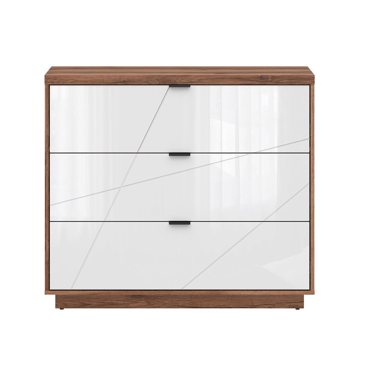 KOMMODE Sven Weiß und Holz - Weiß, Holzwerkstoff (106/93/42cm) - Petits-meubles