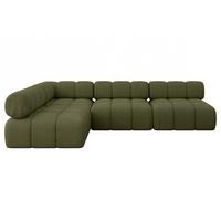 ECKSOFA modulares Sofa Samaro-L2 - 285x190x70 cm Grün Bouclé - Grün, Holzwerkstoff/Textil (285/190cm) - ALTDECOR