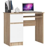 SCHREIBTISCH Eiche Sonoma, Weiß 77/90/50 - Weiß, Holzwerkstoff (80/50/77cm) - RAUMHIRSCH FURNITURE