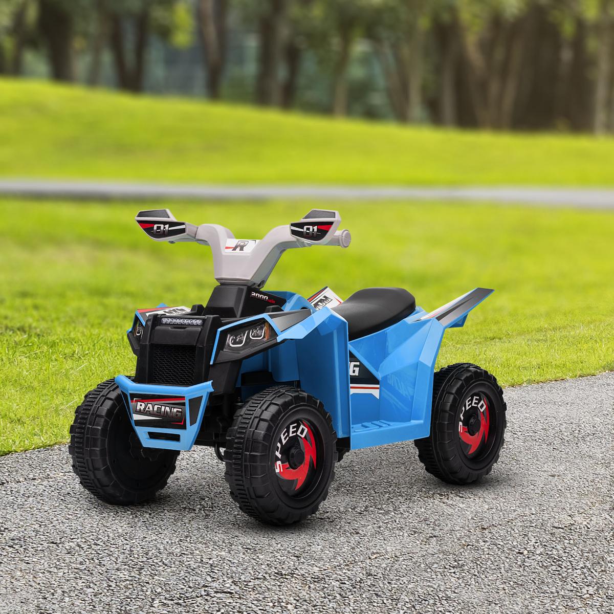 ELEKTRO Kinderquad, Mini Elektroquad mit Vorwärts-, Rückwärtsfunktion, Blau - Blau, Metall (70/41.5/48.5cm) - HOMCOM