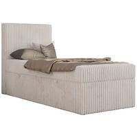 JUGENDBETT TILIO 90/200 - Beige Cord - H3 - Links Seite - Beige, Textil (90/200cm) - MKS