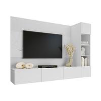 WOHNWAND Deromi II - Weiß, Holzwerkstoff (220/150/38cm) - MIRJAN24