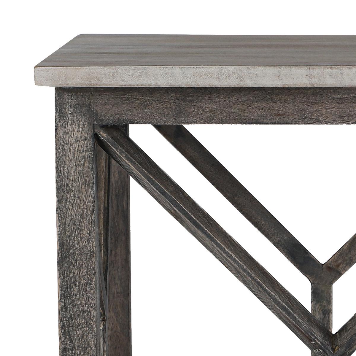 BEISTELLTISCH Florence 45x45x55 cm quadratisch Grau aus Mangoholz - Grau, Holz (55/45/55cm) - WOMO-DESIGN