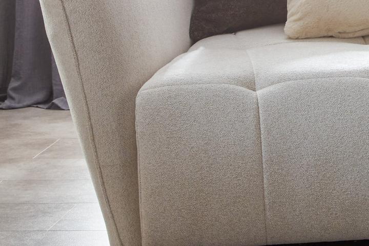 BIgsofa creme Kaltschaum Wellenunterfederung Taschenfederkern und Boxspringaufbau