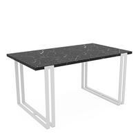 TISCH ausziehbar aus MDF, Schwarz - Schwarz/Weiß, Holzwerkstoff (160/80/76cm) - Idohome