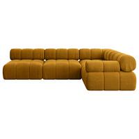 ECKSOFA modulares Sofa Mende-L2 - 285x190x70 cm Senfgelb Cord - Currygelb, Holzwerkstoff/Textil (285/190cm) - ALTDECOR