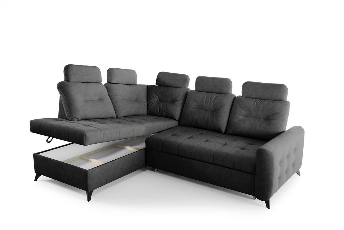 ECKSOFA Wendie - Dunkelgrau, Holzwerkstoff/Textil (200/250cm) - Fun Möbel