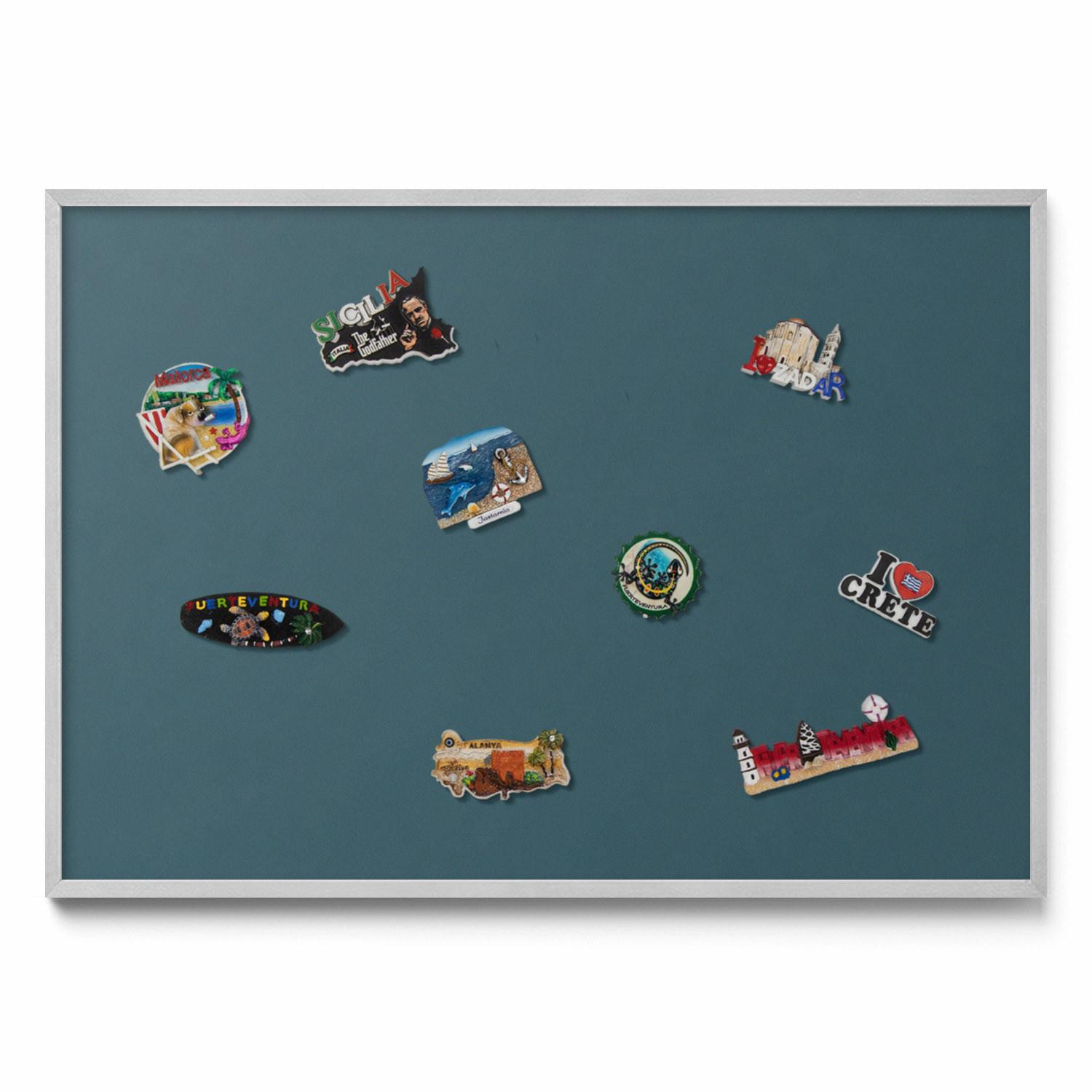 MAGNETTAFEL 100x70 cm Weißer Rahmen Dunkles Petrol - Opal, Metall (100/70/0.4cm) - TULUP