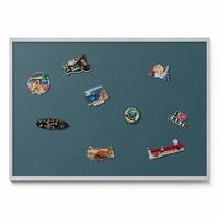 MAGNETTAFEL 100x70 cm Weißer Rahmen Dunkles Petrol - Opal, Metall (100/70/0.4cm) - TULUP