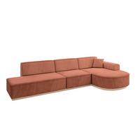ECKSOFA Ottomane Rechts ARRIO-L2 - 328x171x83 cm Apricot - Koralle, Holzwerkstoff/Textil (328/171cm) - ALTDECOR