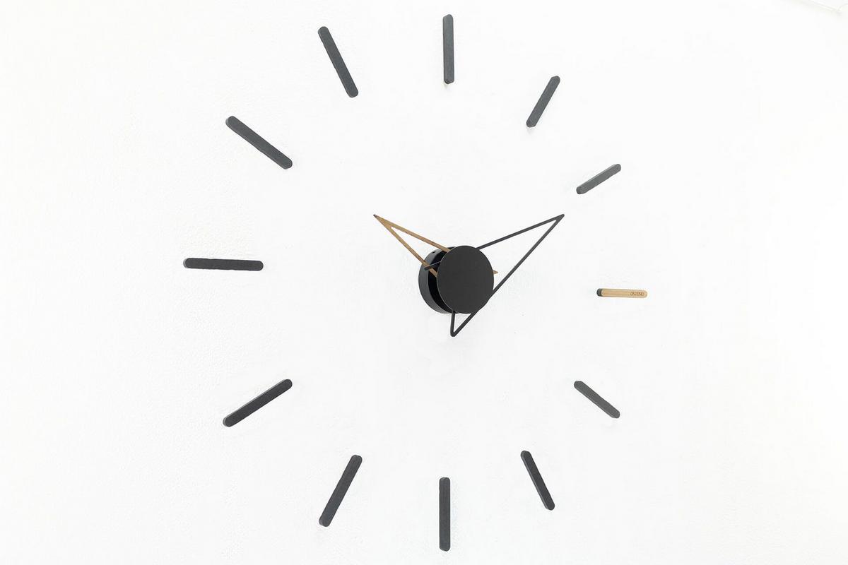 WANDUHR Design Schwarz 80/80 cm - Schwarz, Holzwerkstoff (0.8/80/1cm) - ONZENO