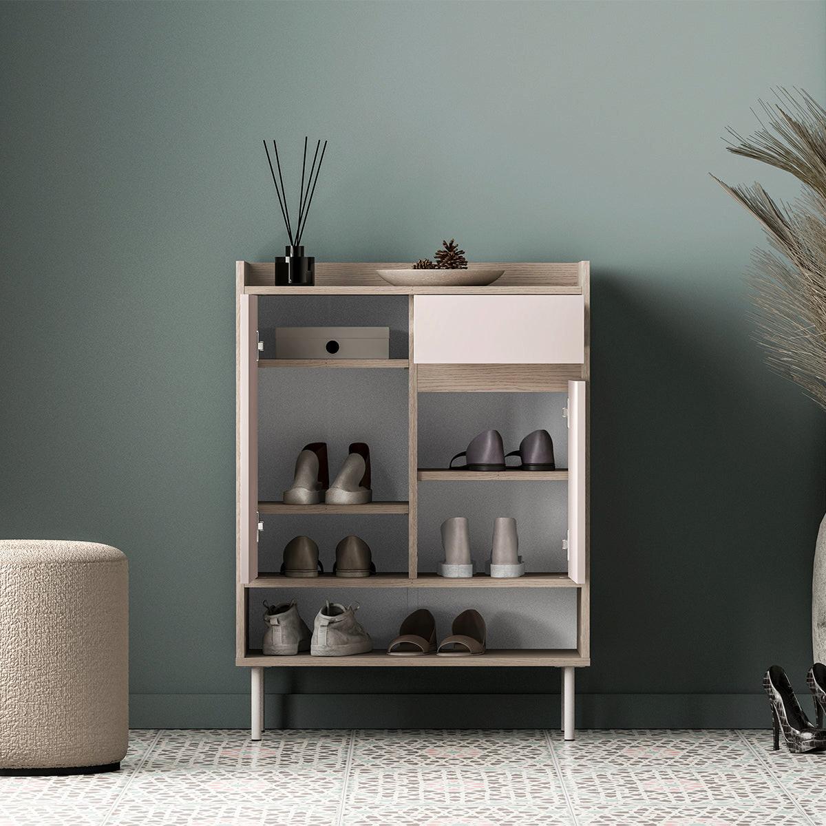 SCHUHMÖBEL Alos Kaschmir und Holz - Beige, Holzwerkstoff (70/95/34cm) - Petits-meubles