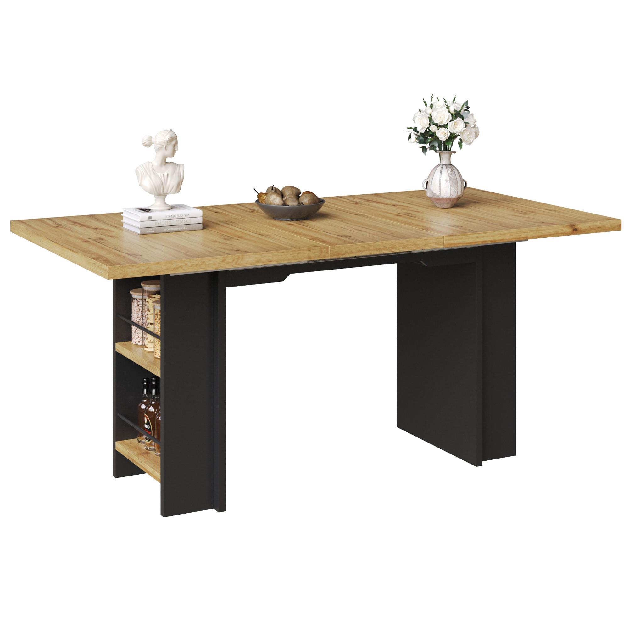ESSTISCH ausziehbar (120-160 cm) in holzoptik anthrazit - Naturfarben, Holzwerkstoff (80/160/75cm) - Urban Meuble