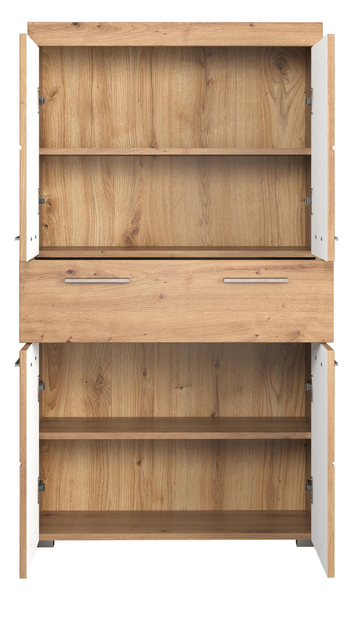 MIDISCHRANK Asteiche 73 x 132 cm, Badschrank mit viel Stauraum - Eichefarben, Holzwerkstoff/Kunststoff (73/132/31cm) - Top.Furn