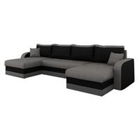 ECKSOFA Kris U - Schwarz/Grau, Holz/Kunststoff (304/80/140cm) - MIRJAN24
