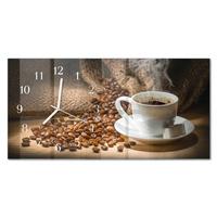 WANDUHR aus Glas 60x30 cm - Kaffee - Braun, Glas (60/30/0.4cm) - TULUP