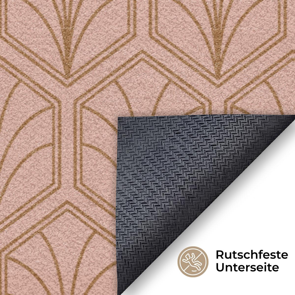 FUSSMATTE Lachsrosa - Muster - Geometrisch Schmutzfangmatte 150x90 cm - Altrosa, Kunststoff (150/0.4cm) - MuchoWow